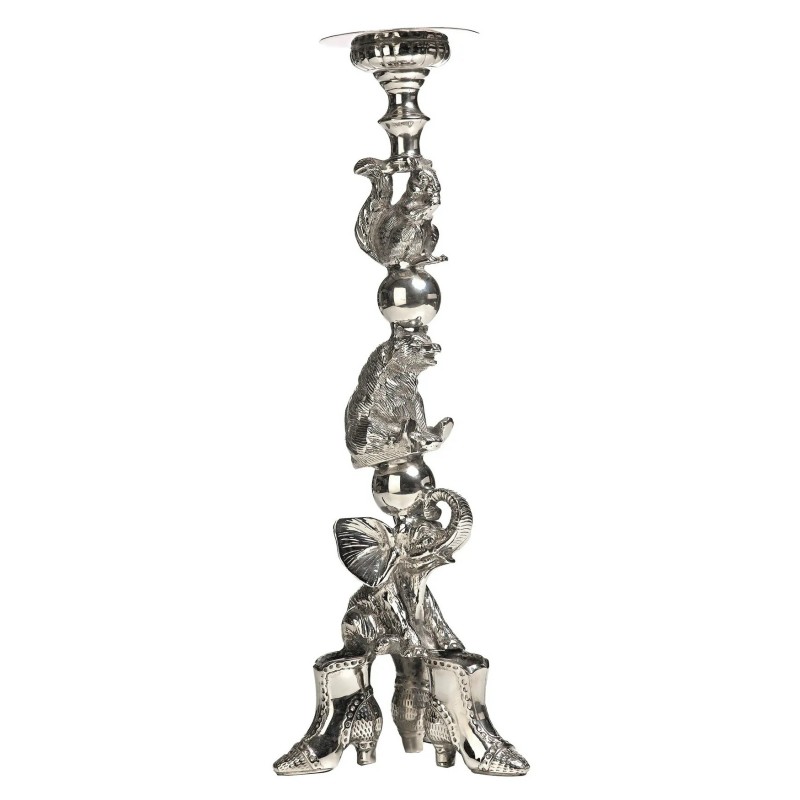 HOME DECO SILVER SHOE ANIMAL CANDLEHOLDER 60    - CANDLE HOLDERS, CANDLES